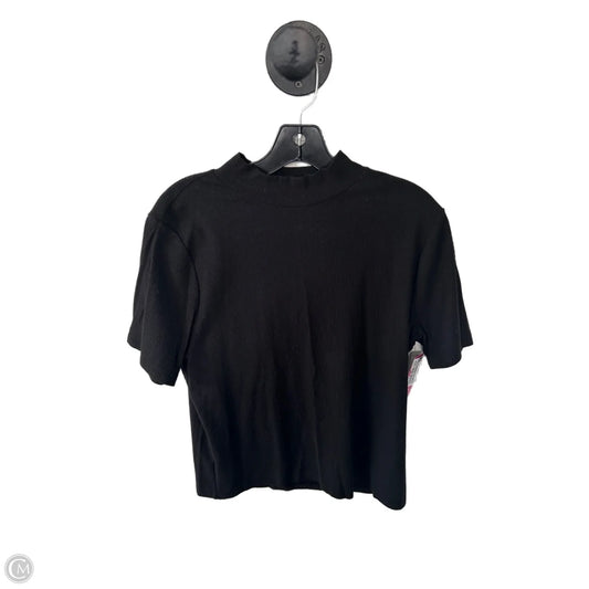 Top Short Sleeve By Free Assembly In Black, Size: Xl