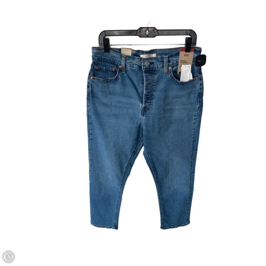 Jeans Straight By Levis In Blue Denim, Size: 14