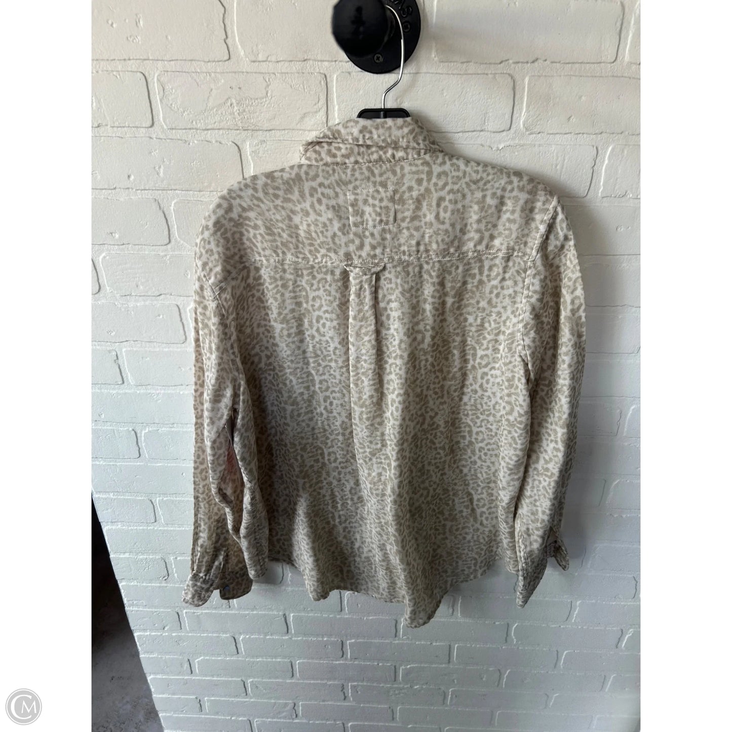 Top Long Sleeve By Rails In Brown & Cream, Size: M