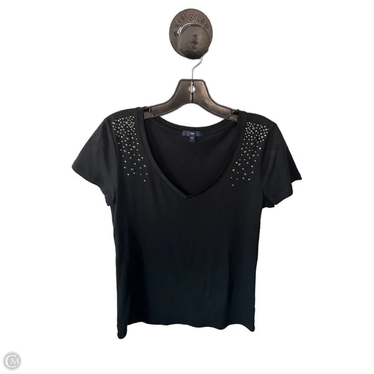 Top Short Sleeve Basic By Gap In Black & Silver, Size: M