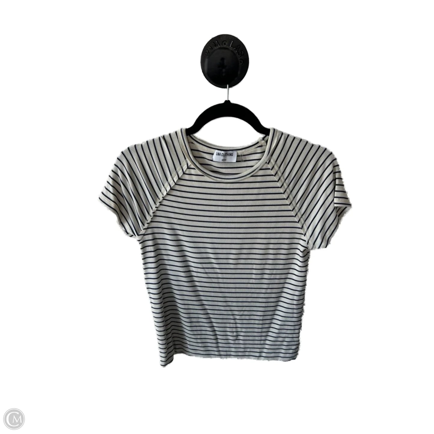 Top Short Sleeve By Cmc In Black & Cream, Size: M