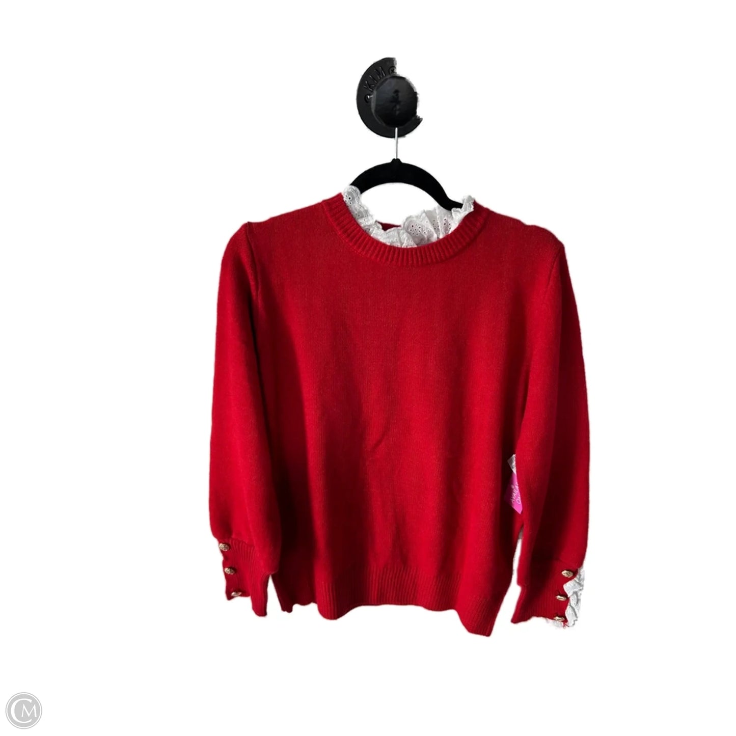 Sweater By Shein In Red & White, Size: Xl