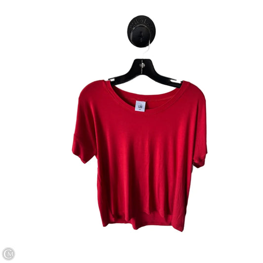 Top Short Sleeve Basic By Cabi In Red, Size: Xxs