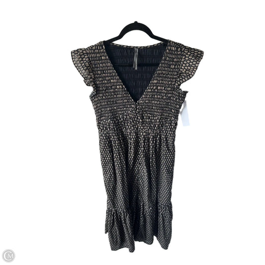 Dress Casual Midi By Anthropologie In Black & Tan, Size: S