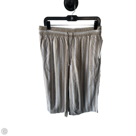 Pants Cropped By Banana Republic In Tan & White, Size: 8