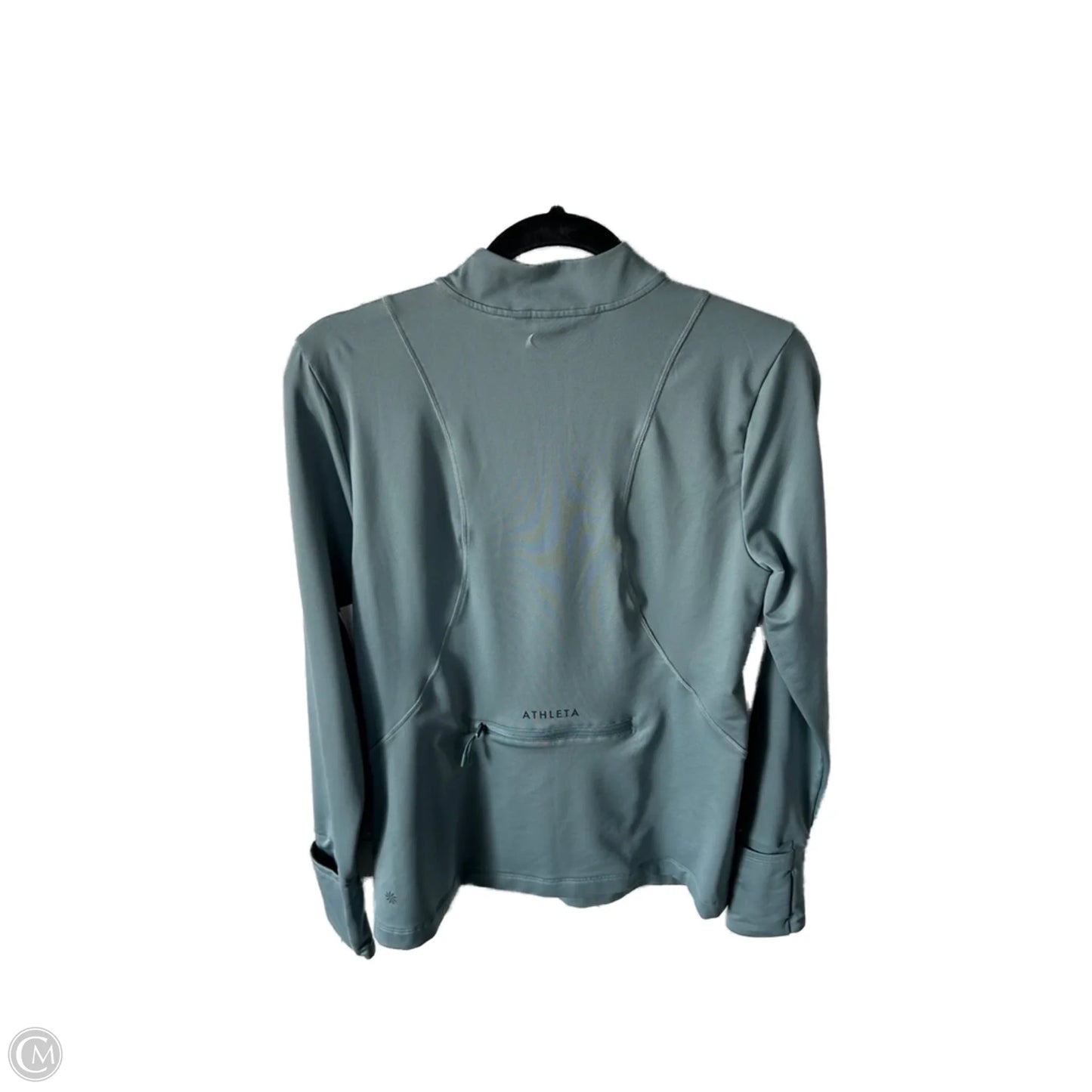 Athletic Top Long Sleeve Collar By Athleta In Green, Size: M