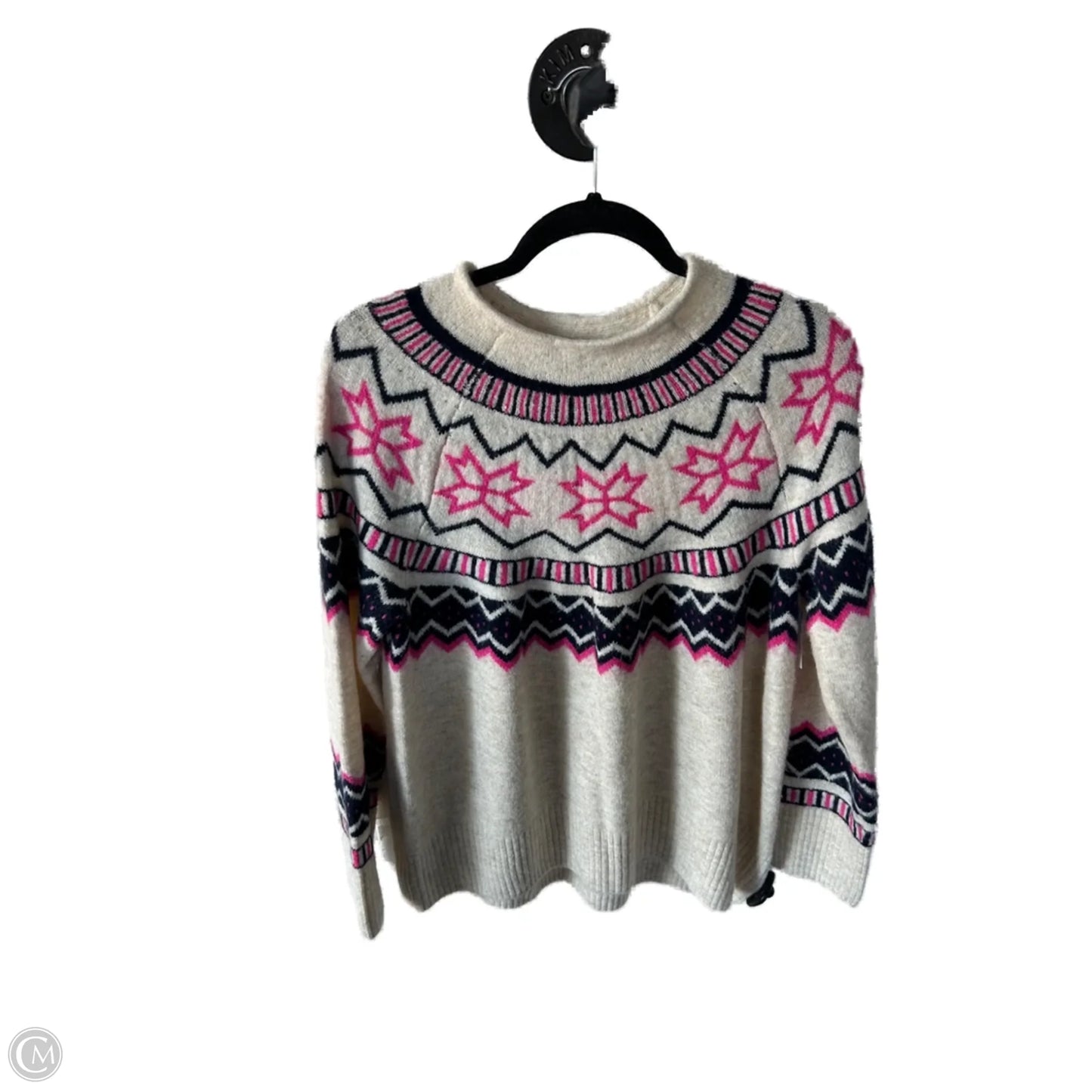 Sweater By Cece In Cream & Pink, Size: M