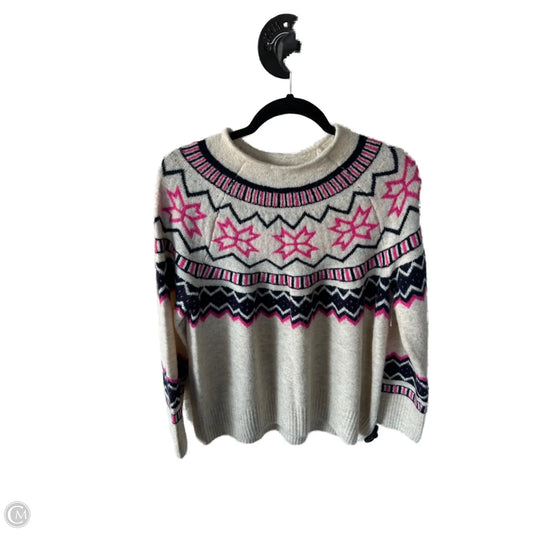 Sweater By Cece In Cream & Pink, Size: M