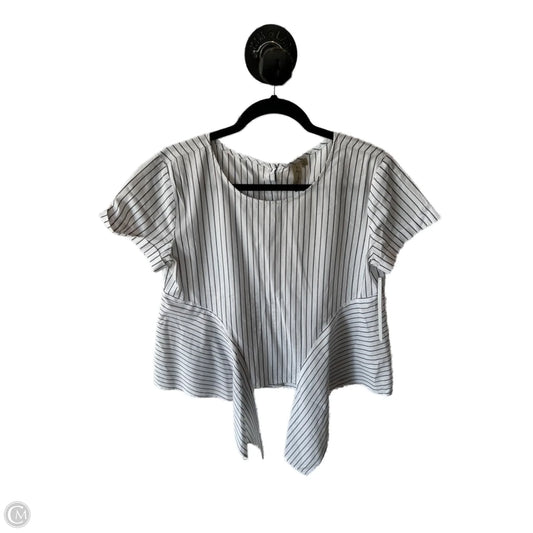 Top Short Sleeve By Allison Joy In Grey & White, Size: S