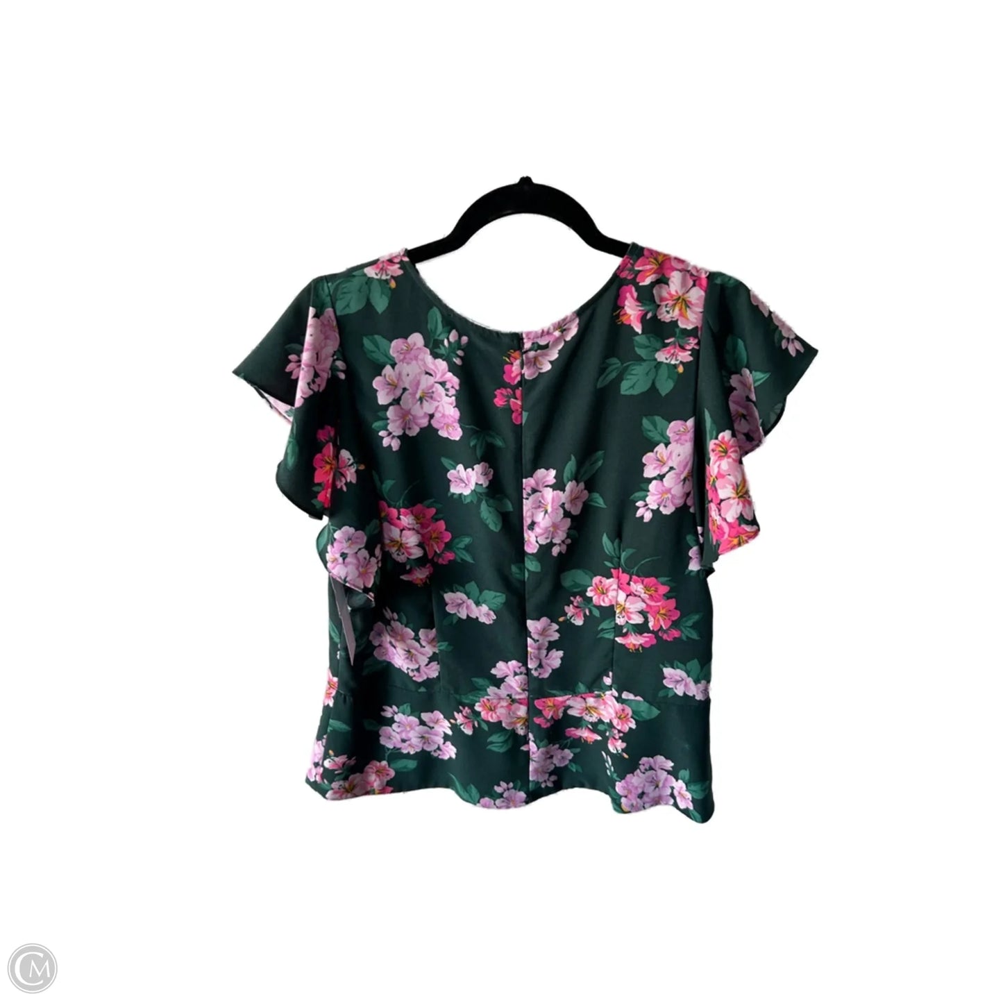 Top Short Sleeve By Ann Taylor In Green & Pink, Size: M