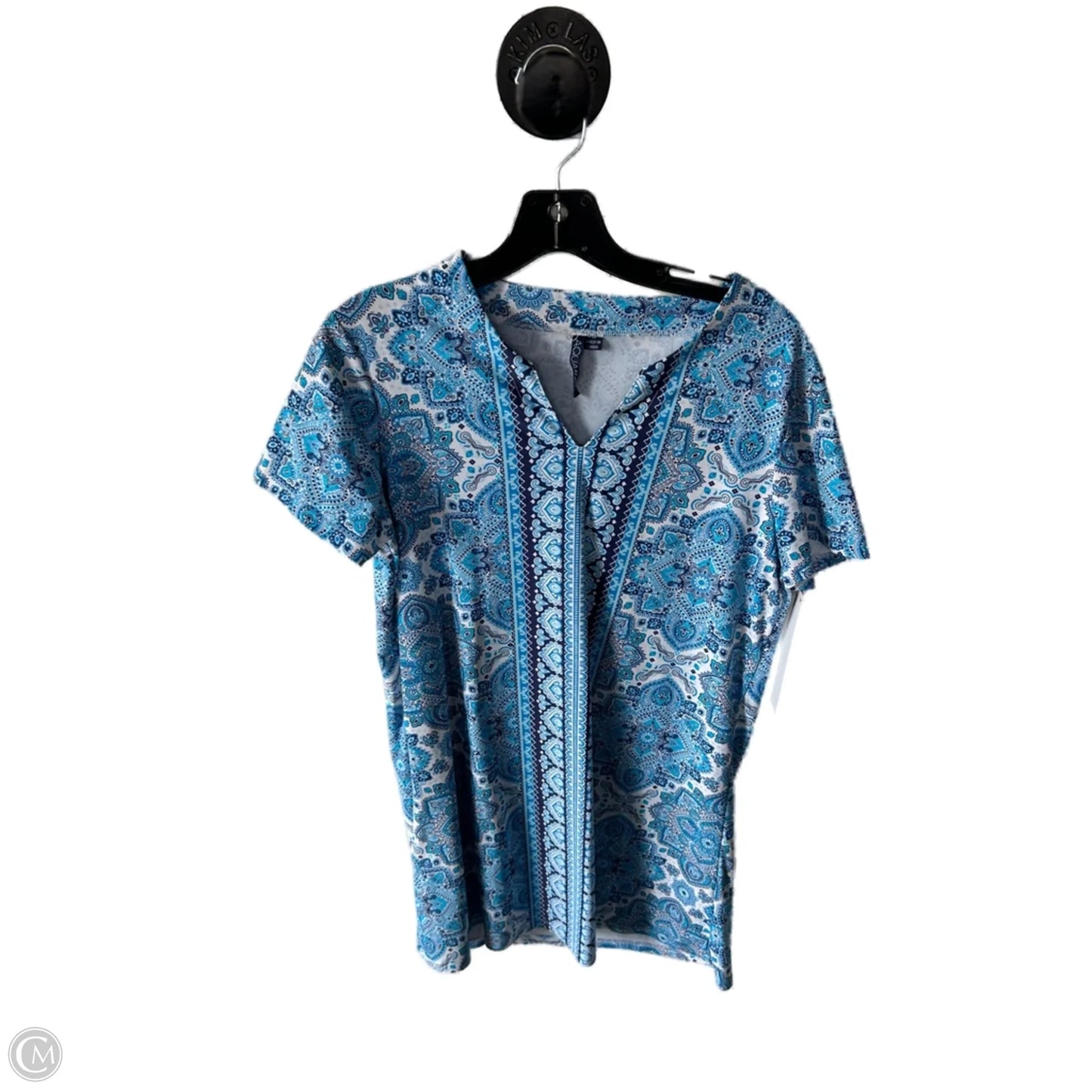 Swimwear Cover-up By Clothes Mentor In Blue & White, Size: M