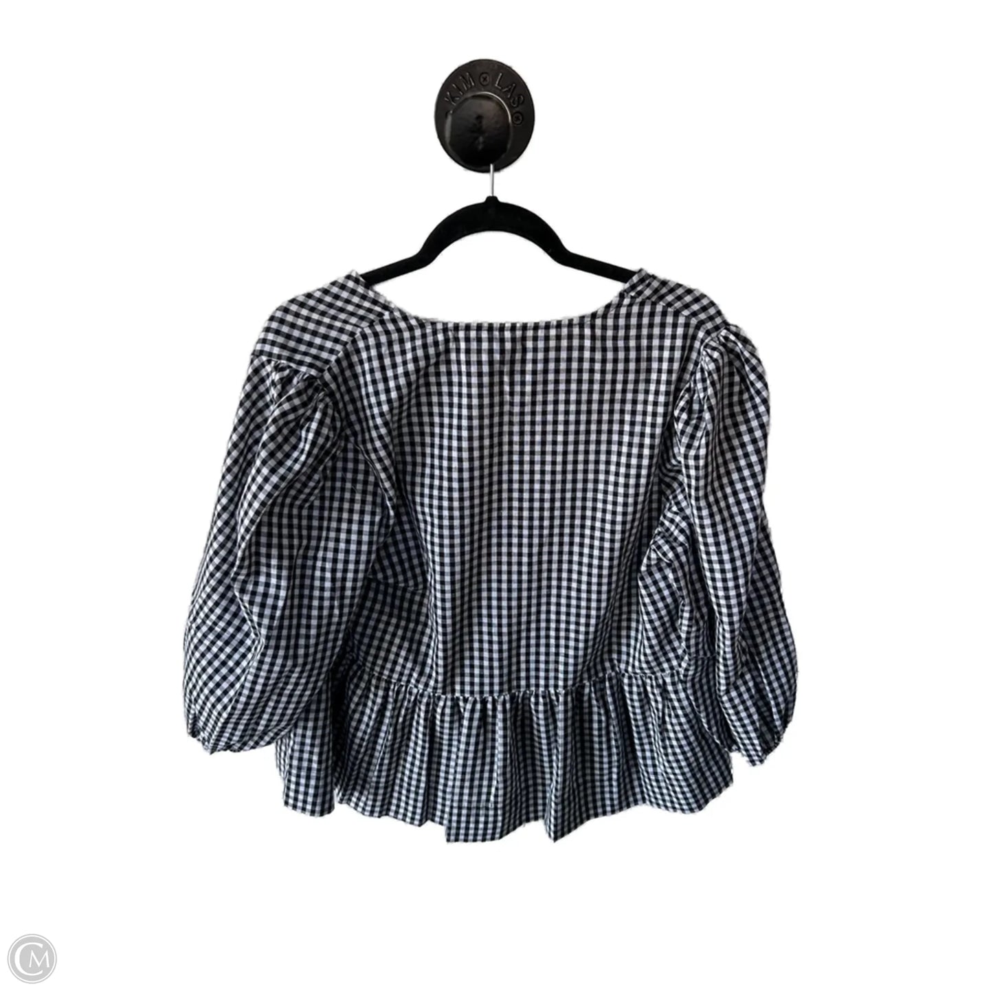 Top Long Sleeve By Clothes Mentor In Black & White, Size: L
