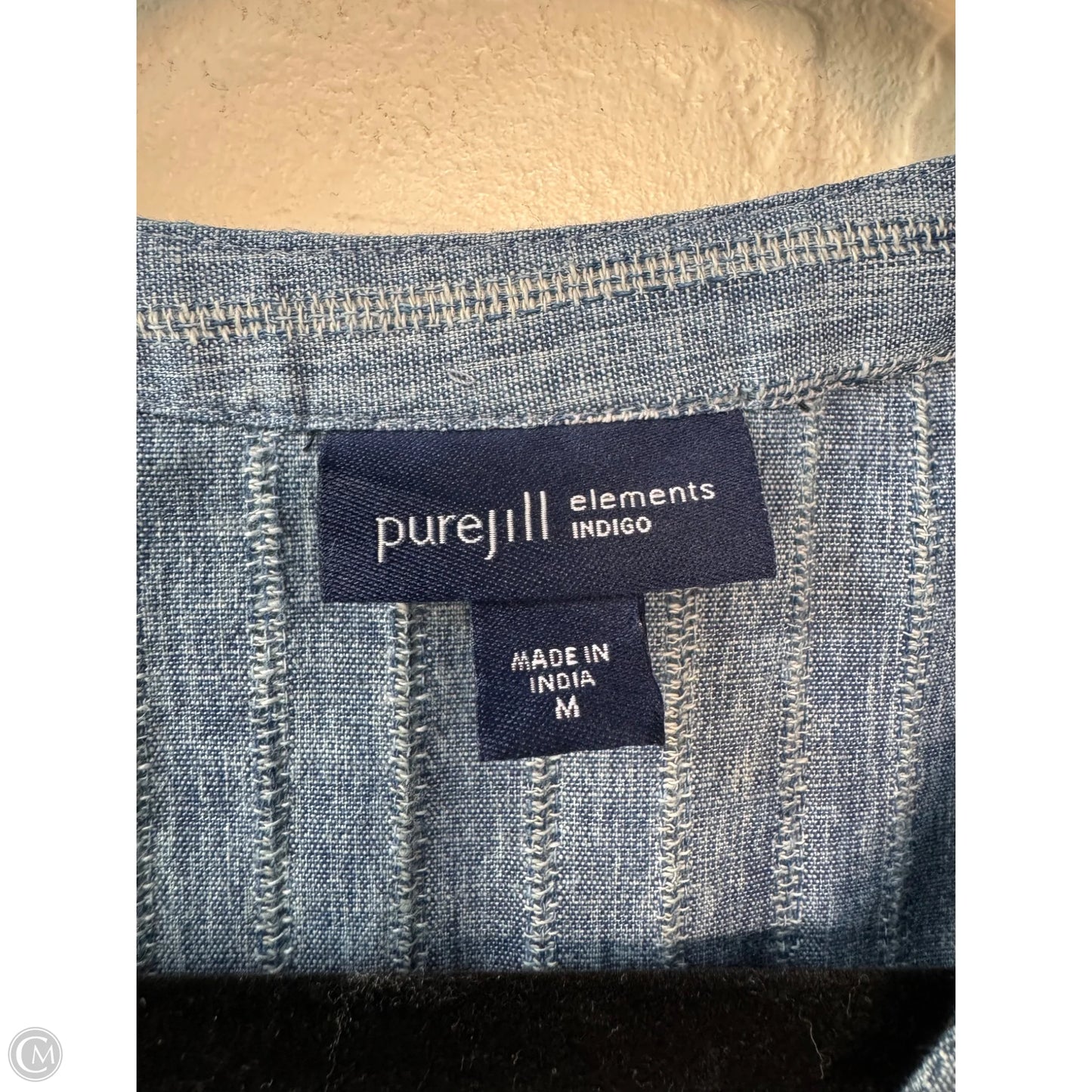 Top Long Sleeve By Pure Jill In Blue & Tan, Size: M