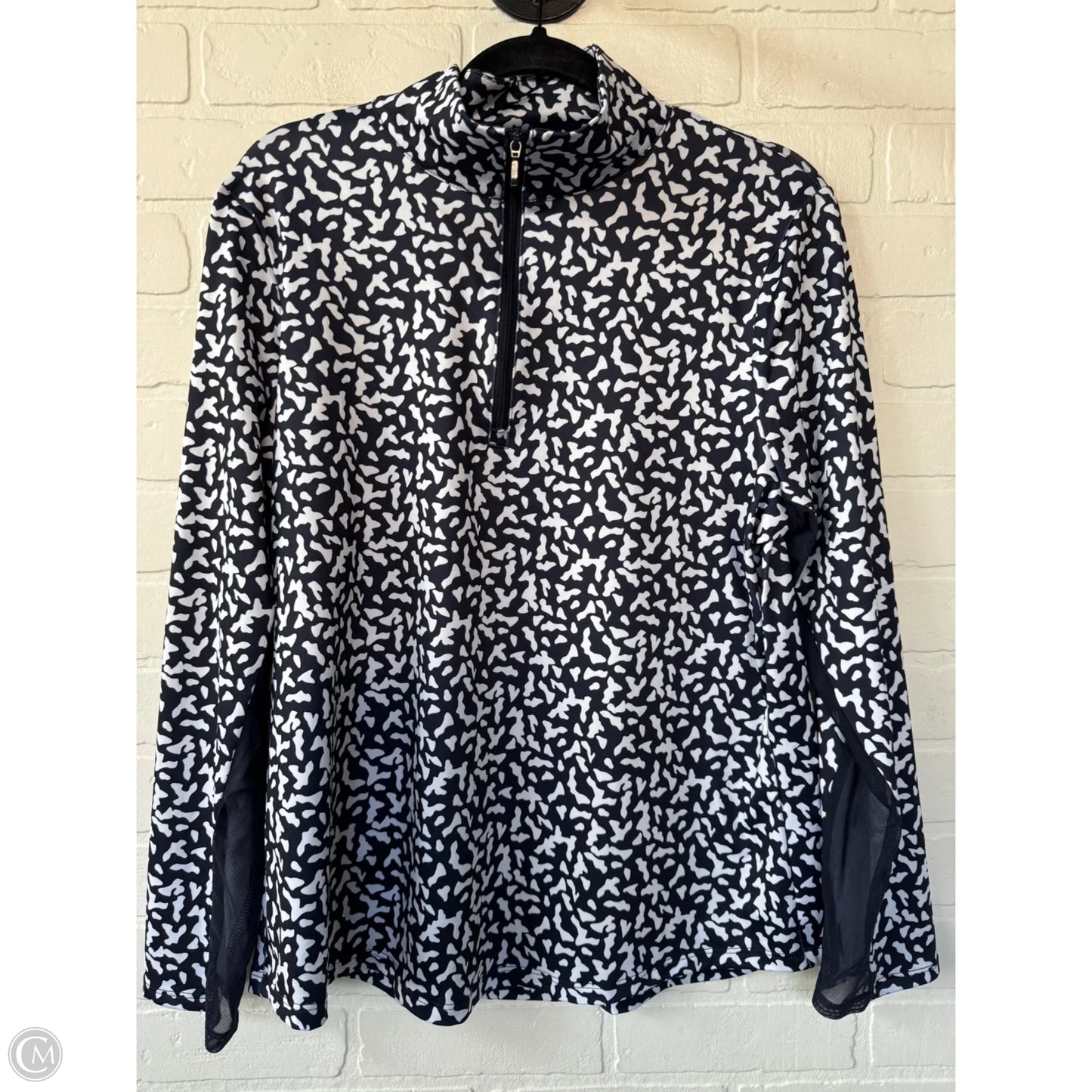 Top Long Sleeve By Chicos In Blue & White, Size: L