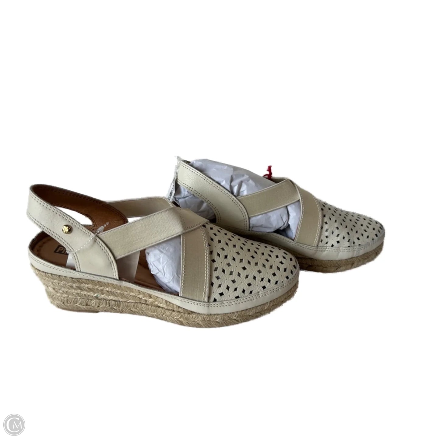 Shoes Heels Wedge By Pikolinos In Cream, Size: 8