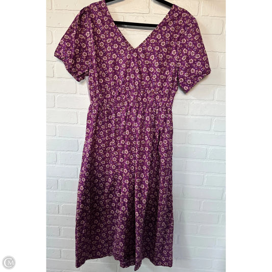 Dress Casual Midi By J. Crew In Purple, Size: L