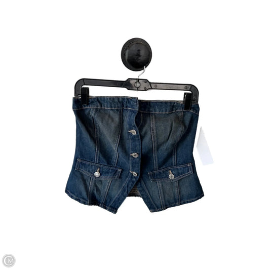 Top Sleeveless By Zara In Blue Denim, Size: L