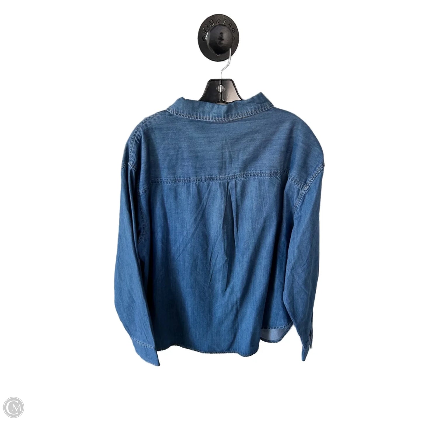 Top Long Sleeve By Maurices In Blue Denim, Size: Xl