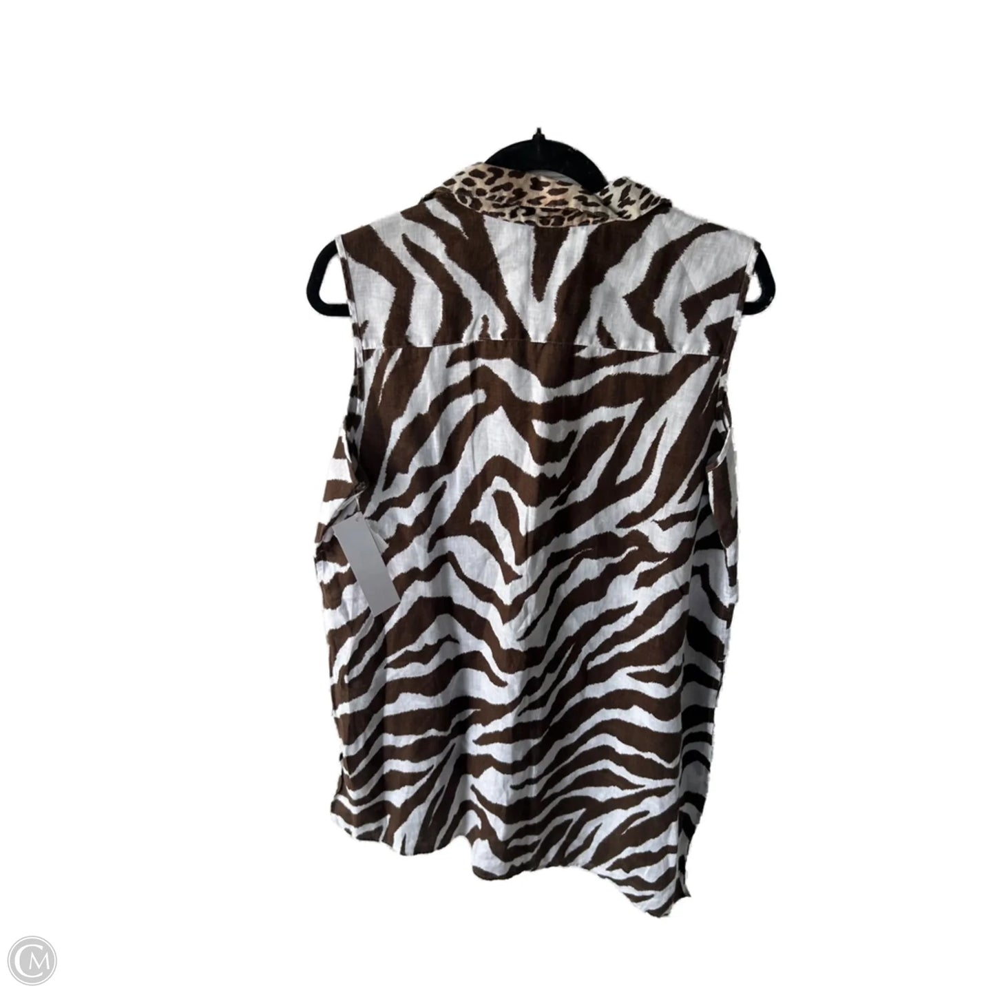 Tunic Sleeveless By Chicos In Brown & White, Size: L