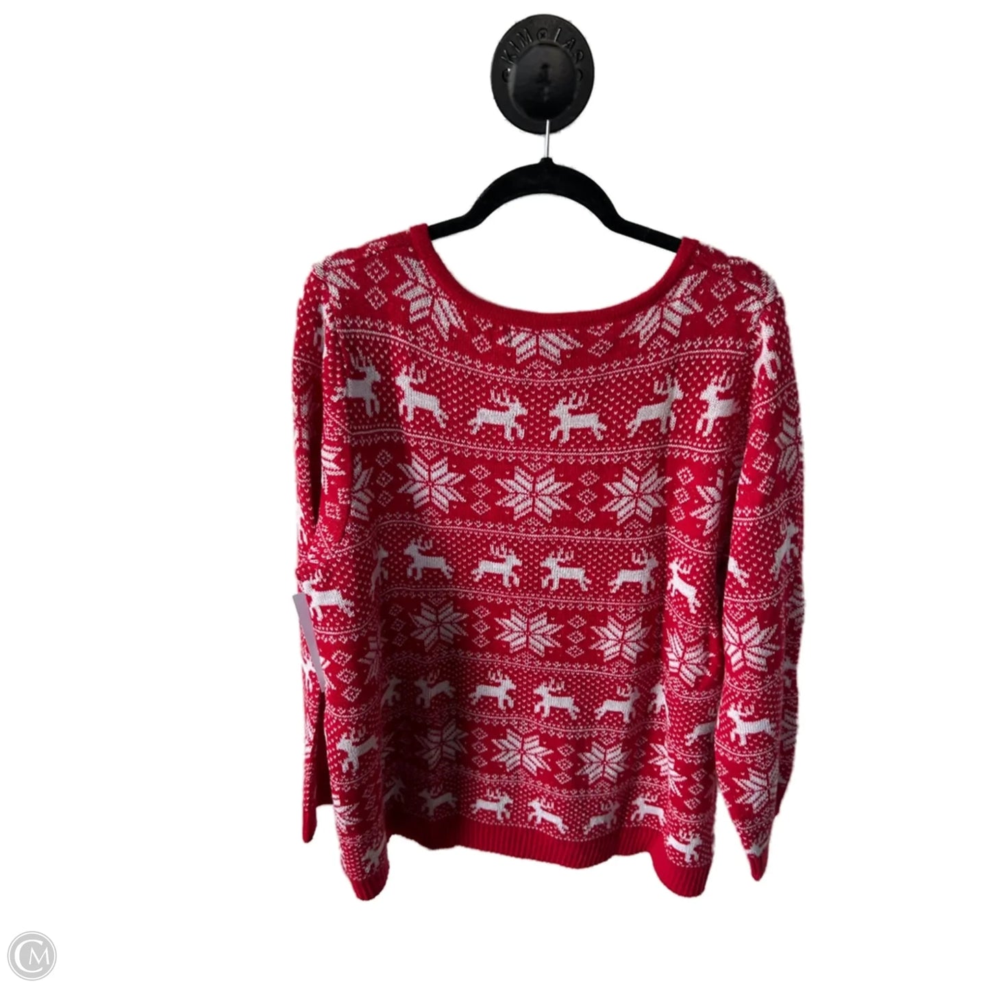 Sweater By Clothes Mentor In Red & White, Size: 2x