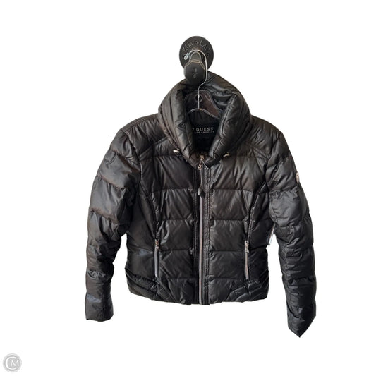 Jacket Puffer & Quilted By Guess In Black, Size: M