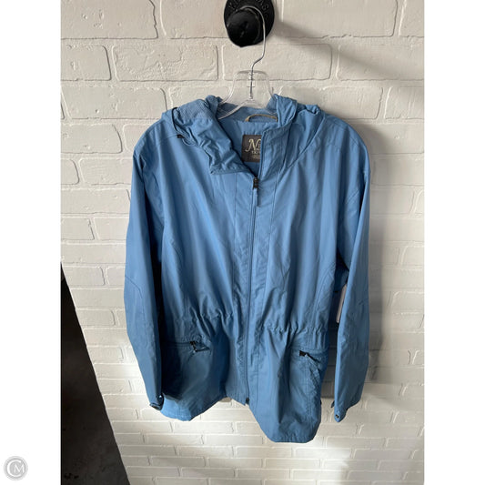 Jacket Windbreaker By Natural Reflections In Blue, Size: 1x