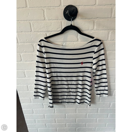 Top Long Sleeve By Polo Ralph Lauren In Black & White, Size: S