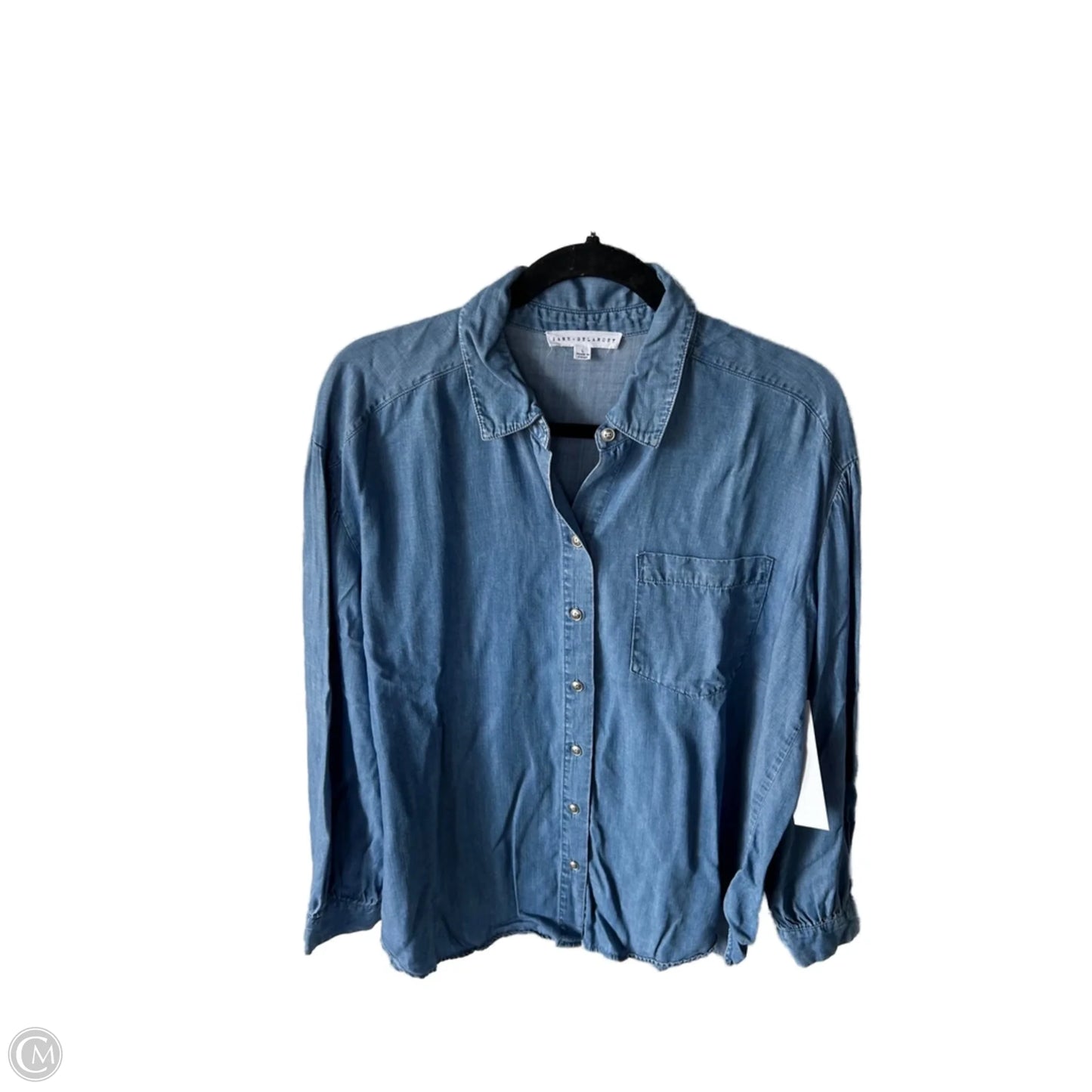Top Long Sleeve By Jane And Delancey In Blue Denim, Size: L