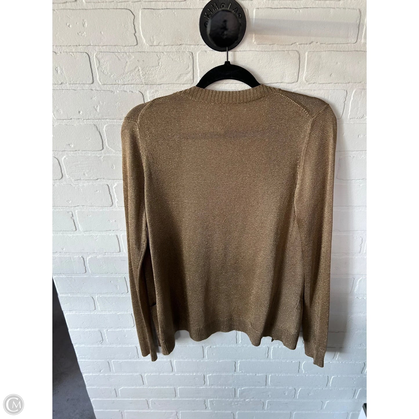 Sweater Cardigan By Clothes Mentor In Gold, Size: S