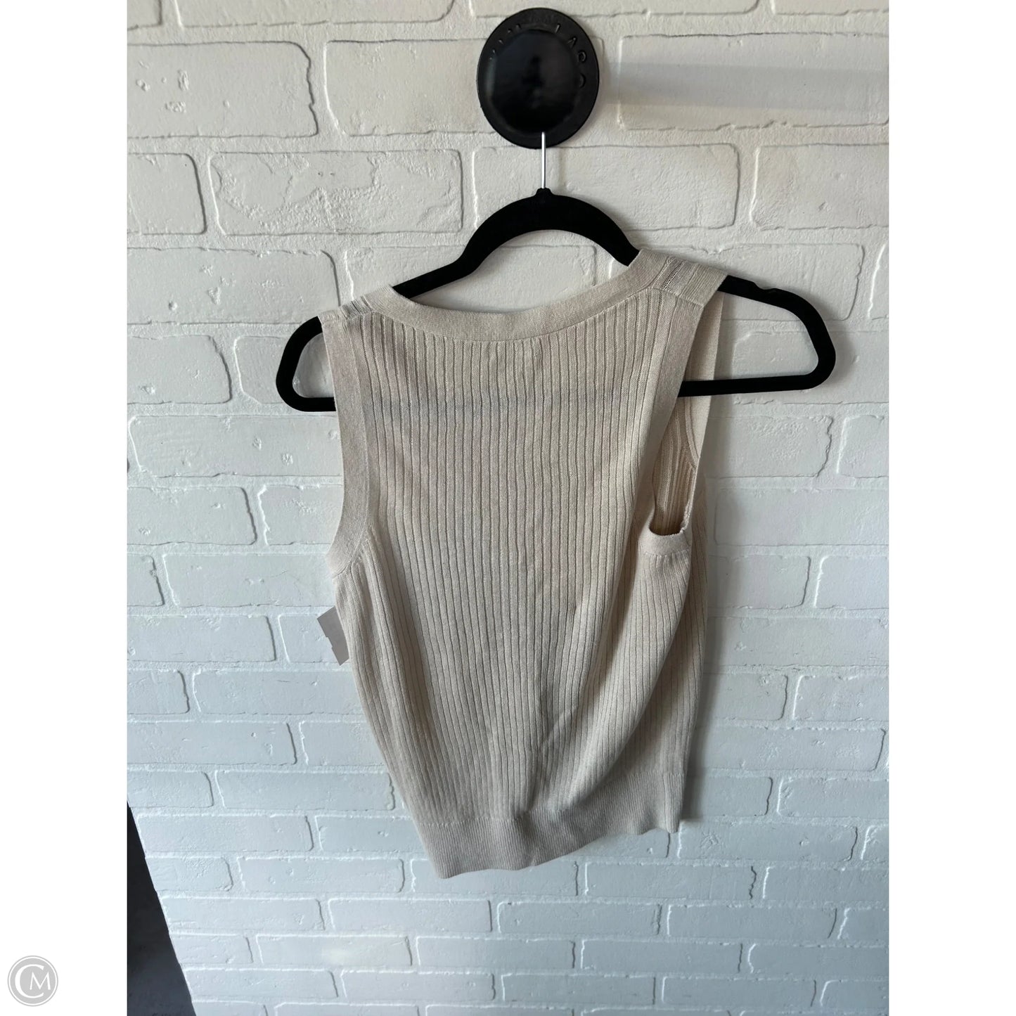 Vest Sweater By Garnet Hill In Cream, Size: Xs