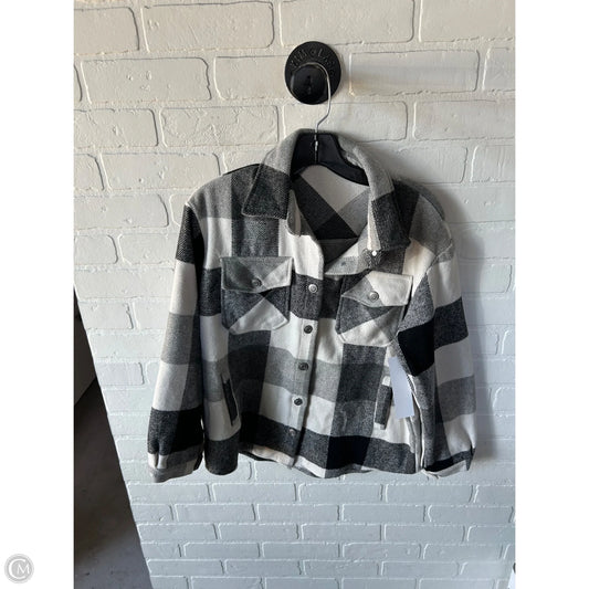 Jacket Shirt By Clothes Mentor In Black & Grey, Size: 2