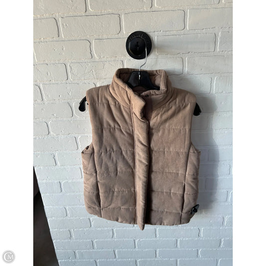 Vest Puffer & Quilted By Be Cool In Tan, Size: S