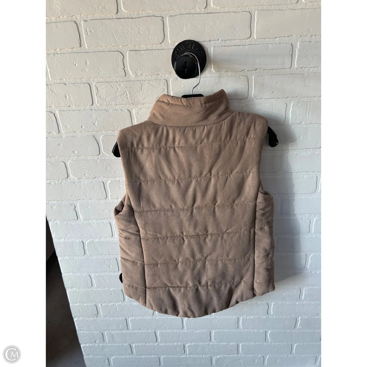 Vest Puffer & Quilted By Be Cool In Tan, Size: S