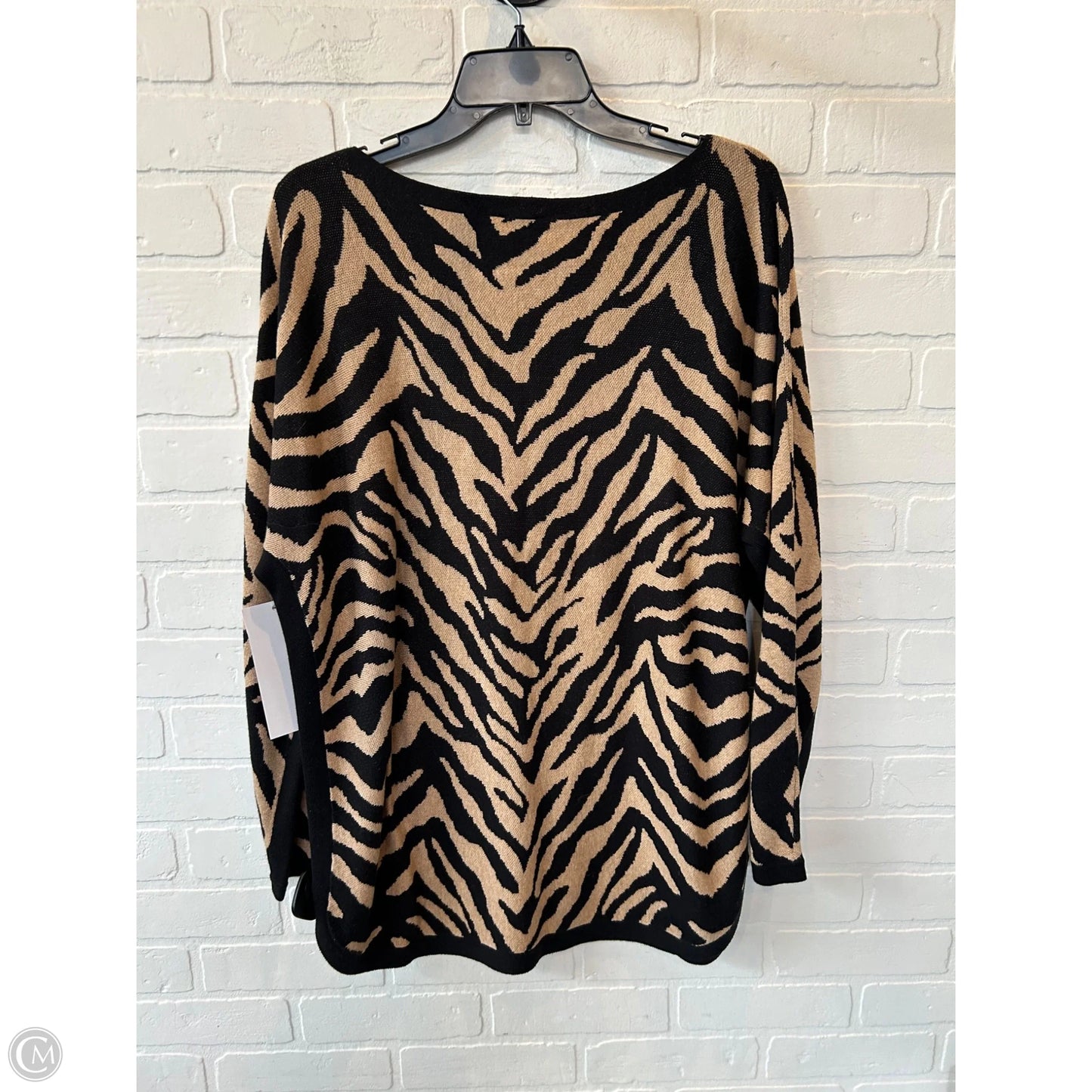 Sweater By Cabi In Black & Tan, Size: M