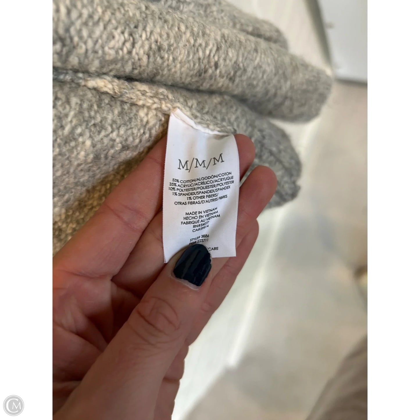 Sweater Cardigan By Cabi In Grey & Tan, Size: M