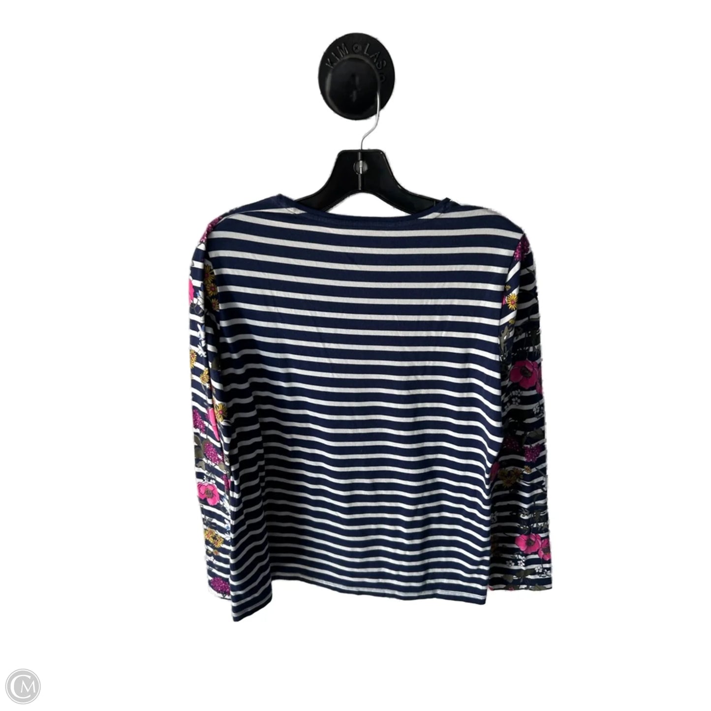 Top Long Sleeve Basic By Talbots In Blue & White, Size: M