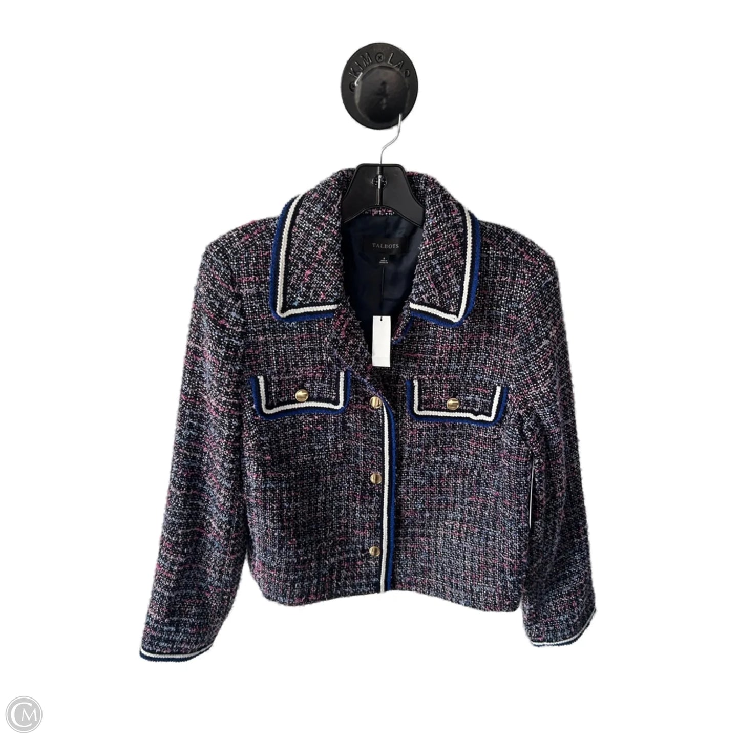 Blazer By Talbots In Blue & Pink, Size: M