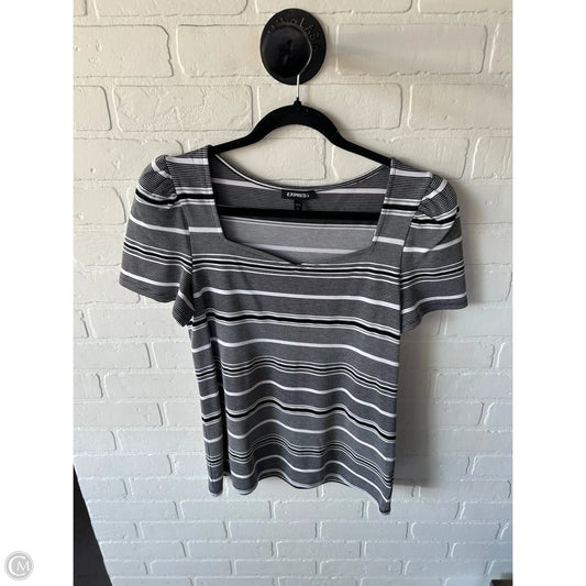 Top Short Sleeve By Express In Black & White, Size: L