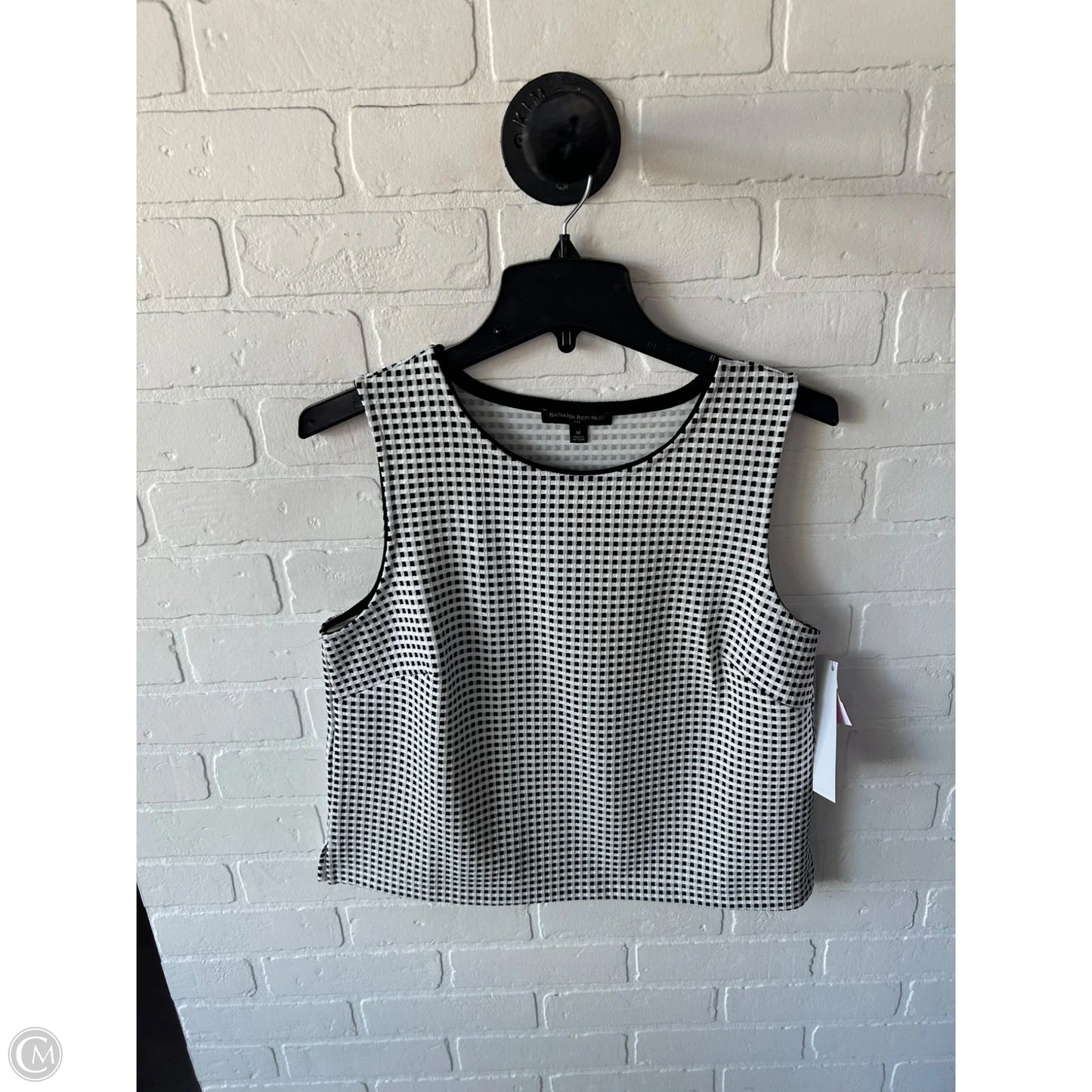 Top Sleeveless By Banana Republic In Black & White, Size: M