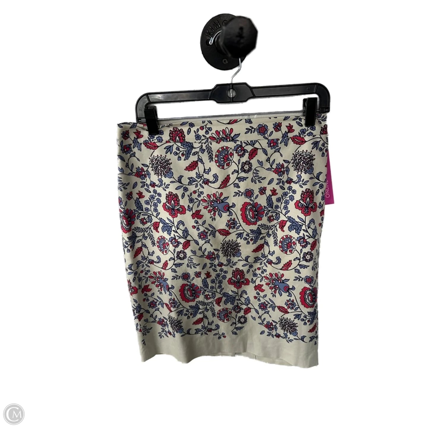 Skirt Midi By Loft In Blue & Cream, Size: 4