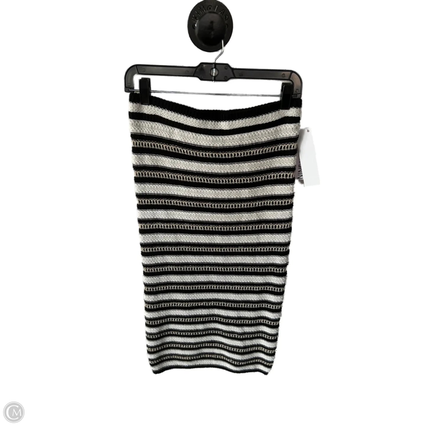 Skirt Midi By Nine West Apparel In Black & White, Size: 4