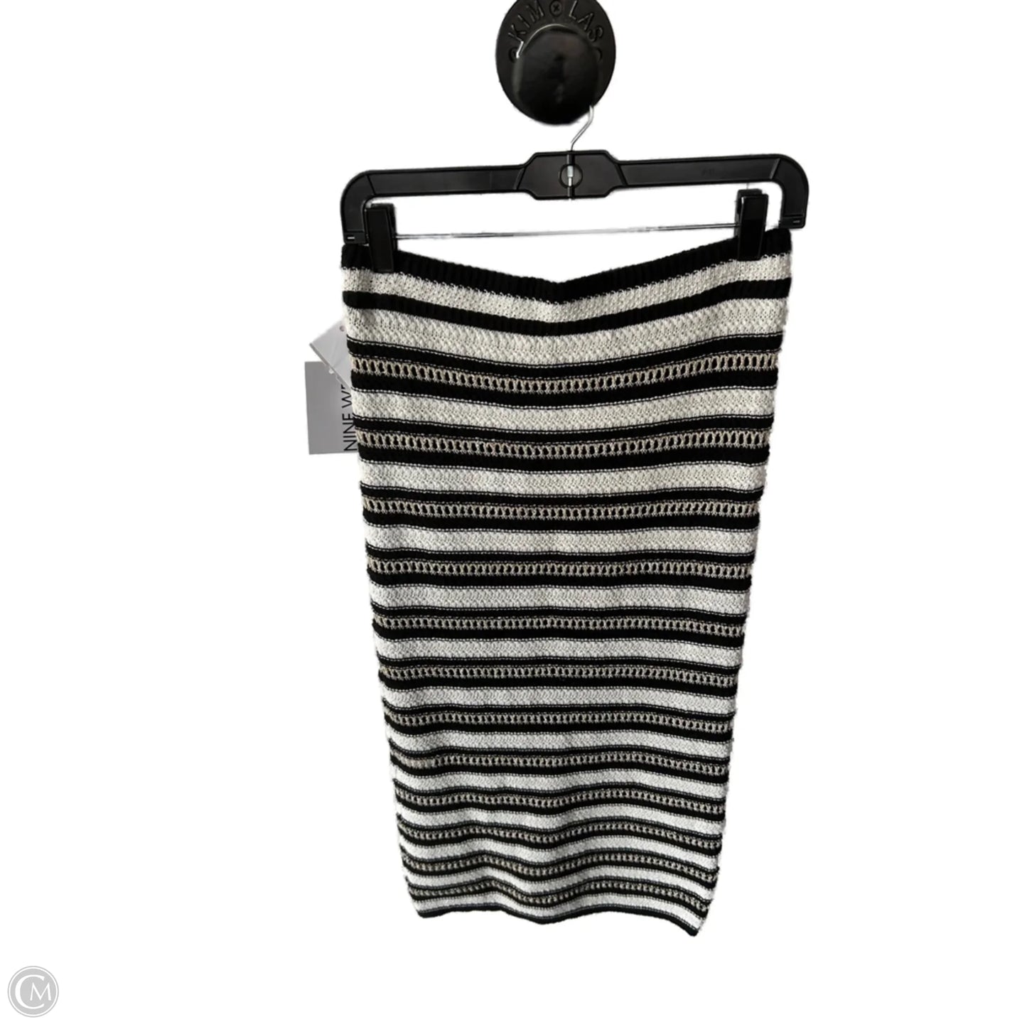 Skirt Midi By Nine West Apparel In Black & White, Size: 4