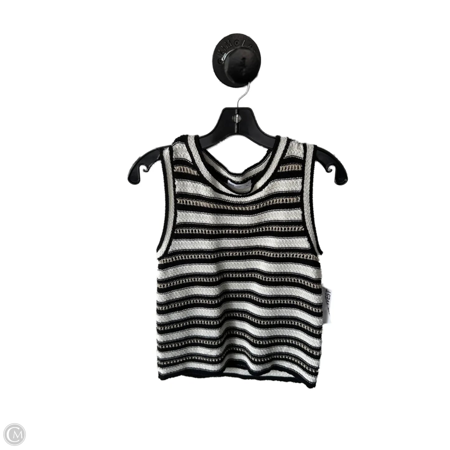 Top Sleeveless By Nine West Apparel In Black & White, Size: S