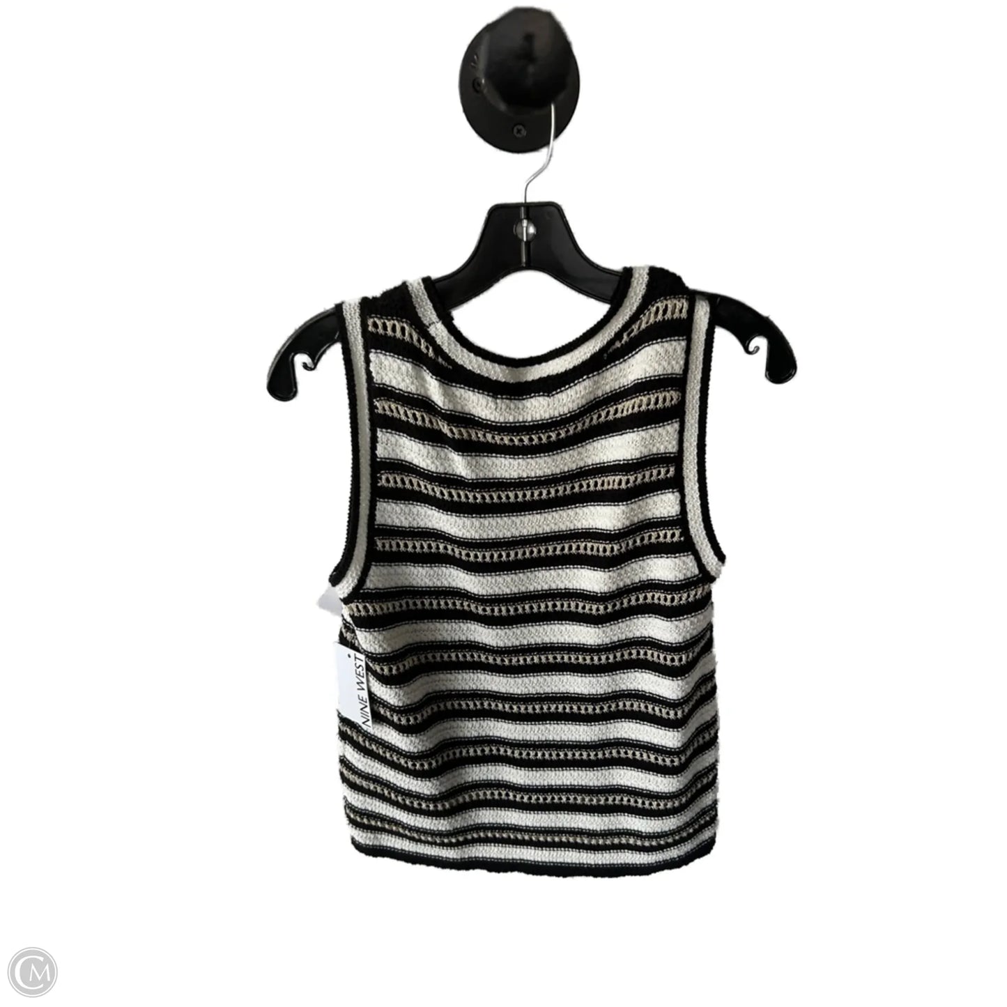 Top Sleeveless By Nine West Apparel In Black & White, Size: S