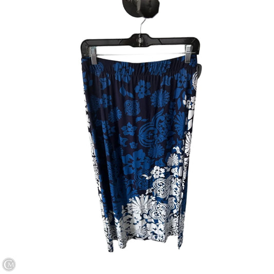 Skirt Maxi By Chicos In Blue & White, Size: 4