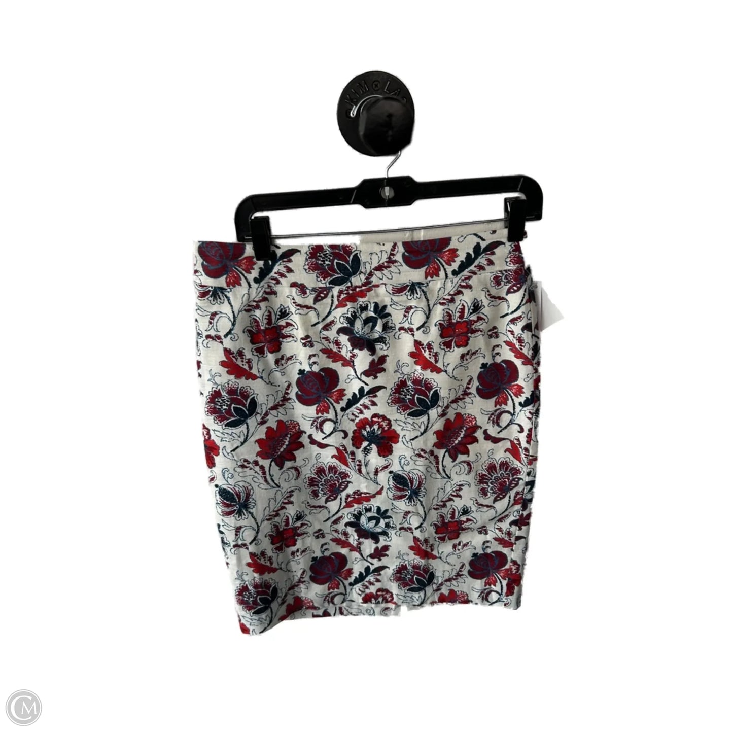 Skirt Midi By Ann Taylor In Blue & Red & White, Size: 4