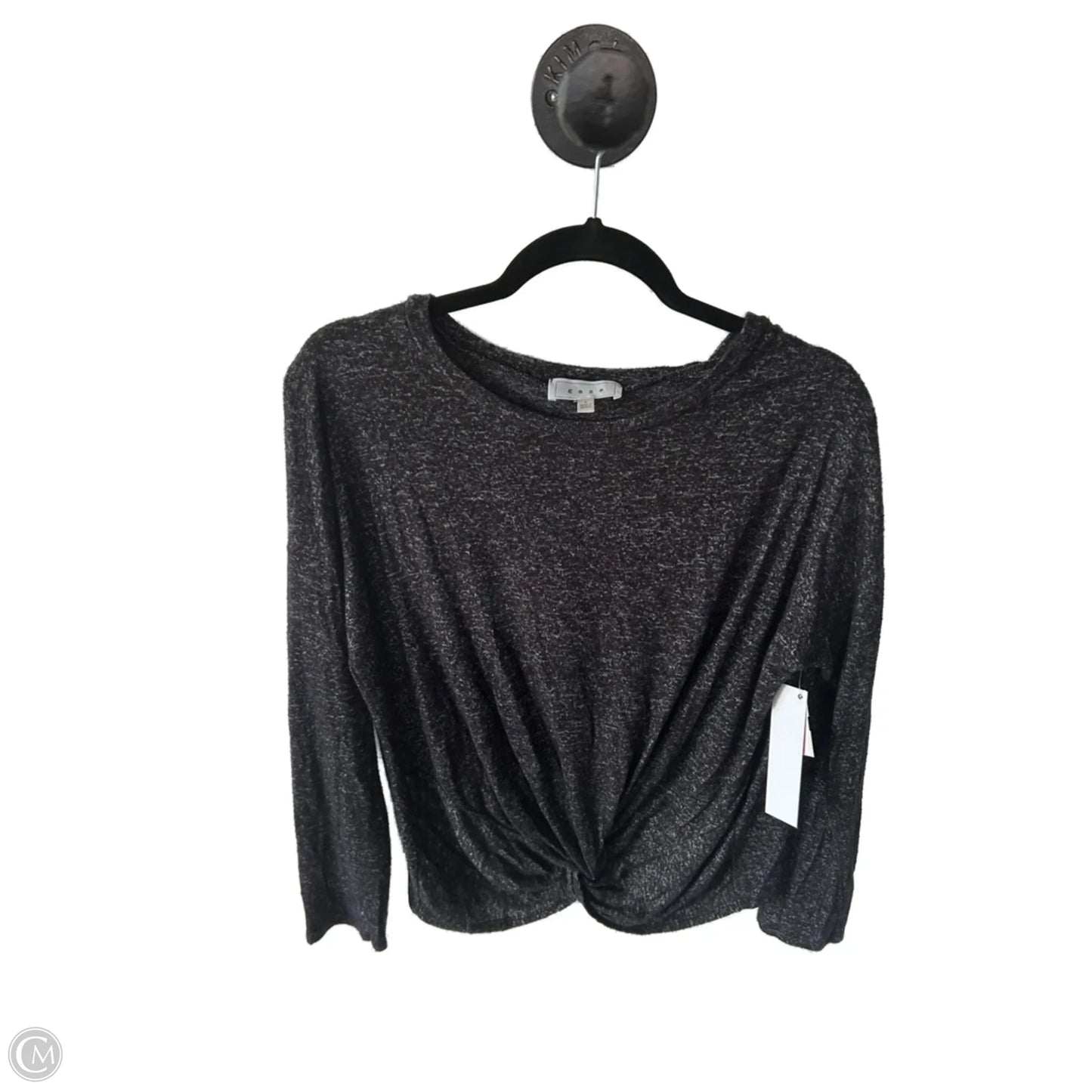Top Long Sleeve By Gaze In Black & Grey, Size: L