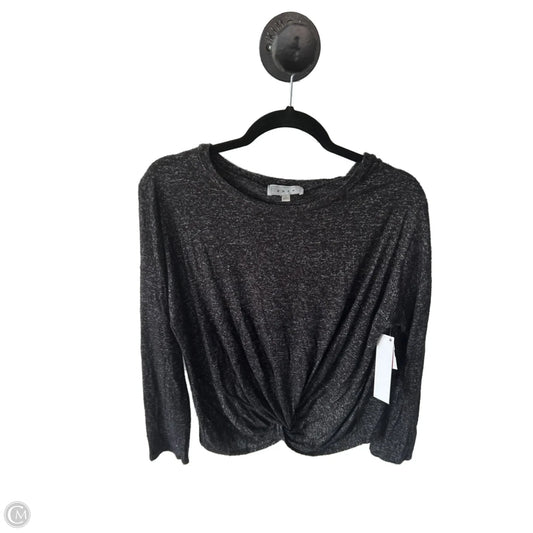 Top Long Sleeve By Gaze In Black & Grey, Size: L