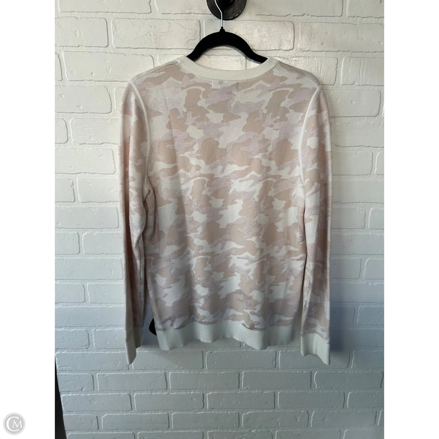 Sweater By Banana Republic In Cream & Pink, Size: L