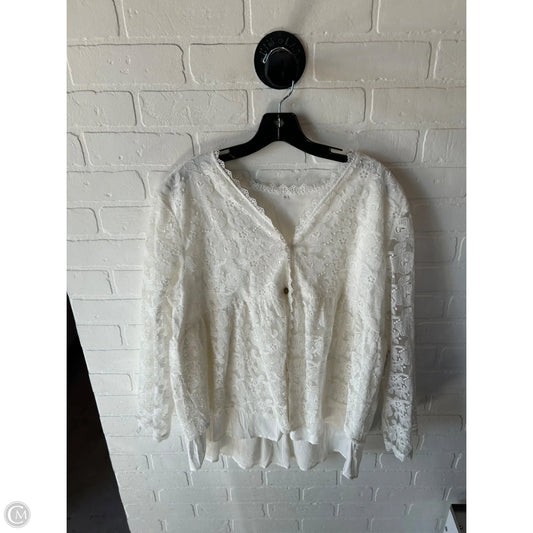 Top Long Sleeve By Cme In Cream, Size: Xl